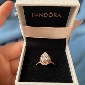 NEED GONE Pandora rose gold tear drop ring